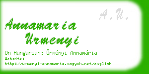 annamaria urmenyi business card