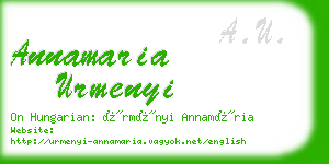 annamaria urmenyi business card